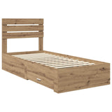 Bed Frame with Drawer with Headboard Manual Engineered Wood 3411698