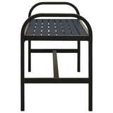 Garden Bench Black Steel,WPC Standard Durable Garden Bench 317137