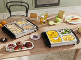 4.5L Stainless Steel Electric Buffet Server, with 3x Trays and Lids, Set of 2 T3398P378831