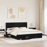 Bed Frame with Headboard Black Oak 180 x 200 cm Engineered Wood 3409959
