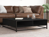 Coffee Table Black 80x80x30 cm Engineered Wood and Metal 848769
