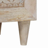 TV Cabinet Bleached White 100 x 33 x 46 cm Solid Mango Wood 4018134