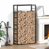 Firewood Rack Matt Black 80x28x154 cm Steel 350308
