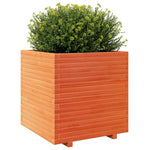 ZNTS Garden Planter Wax Brown 70x70x72.5 cm Solid Wood Pine 3282586