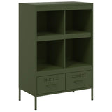 Highboard Olive Green 68x39x101.5 cm Steel 843106