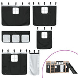 Bunk Bed without Mattress with Slide White and Black 90x190 cm Single 3284125