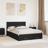 Bed Frame with Headboard Black 140 x 190 cm Engineered Wood 3408255