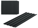 Set of 12 Corrugated Steel Roof Sheet Panels - Dark Grey T3398P377583