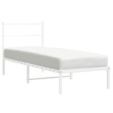 Metal Bed Frame without Mattress with Headboard White 80x200cm 355405