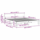 Bed Frame with Headboard Natural 200 x 200 cm Solid Pine Wood 872638