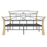 Bed Frame without Mattress Black Metal 120x200 cm 324885