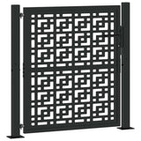 Garden Gate Black 100x100 cm Steel Cross Design 4100999