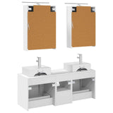Bathroom Furniture Set 5 pcs White Engineered Wood and Glass 3406791