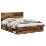 Bed Frame with Headboard Old Wood 160 x 200 cm Solid Pine Wood 3410990
