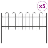 Garden Fence 5 pcs Grey 8.5 x 0.6 m Powder-coated Steel 3334093