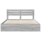 Bed Frame Grey Sonoma 200 x 200 cm Solid Pine Wood 3411380