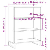 Shelf Cabinet Concrete Grey 69.5x32.5x90 cm Engineered Wood 828392
