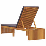 Sun Lounger Reclining Brown 200 x 55 x 94cm Solid Acacia wood 4108116