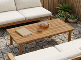Table Top 80 x 40 x 3.5 cm Rectangular Solid Teak Wood Natural 42033155