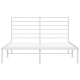 Metal Bed Frame without Mattress with Headboard White 140x190cm 352368