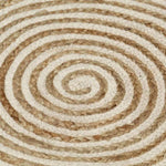Handmade Rug Jute with Spiral Design White 120 cm 133717