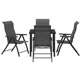 Garden Dining Set 5 pcs Grey Powder-Coated Steel 3379276