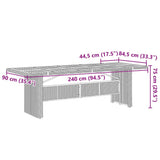 Garden Dining Set Grey PE rattan 6-seater Seats Many 3277618