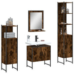 ZNTS 4 Piece Bathroom Cabinet Set Smoked Oak Engineered Wood 3214356