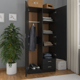Wardrobe Black 80x52x180 cm Engineered Wood 800640
