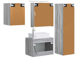 Bathroom Cabinet Set 5 pcs Grey Sonoma 50 x 14.5 x 70 cm 3407316