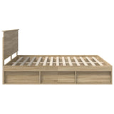 Bed Frame with Headboard Sonoma 180 x 200 cm Solid Pine Wood 3409320