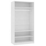 Wardrobe White 100x50x200 cm Engineered Wood 800225