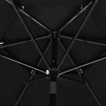 3-Tier Garden Parasol with Aluminium Pole Black 2.5 m 313866