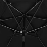 3-Tier Garden Parasol with Aluminium Pole Black 2.5 m 313866