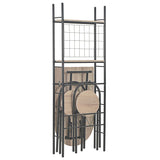 3 Piece Folding Dining Set with Storage Rack MDF and Steel 284406