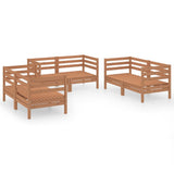 6 Piece Garden Lounge Set Honey Brown Solid Pinewood 3082585