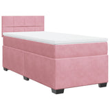 Box Spring Bed with Mattress Pink 100x200 cm Velvet 3286239