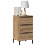 Bed Cabinet with Metal Legs Artisan Oak 40x35x69 cm 856426