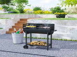 Steel 2-Grill Charcoal BBQ w/ Wheels Black T3398P317787