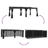 Gazebo with Mesh Walls Anthracite 6x3 m Steel 4003915