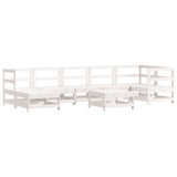 8 Piece Garden Lounge Set White Solid Wood Pine 3186271