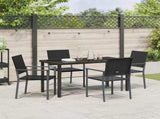 Garden Dining Set 5 pcs Black PE Rattan 3379081