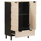 Highboard White Wash Finish 60 x 33 x 100 cm Solid Mango Wood 4017894