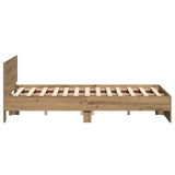Bed Frame Artisan Oak 193 x 125 x 70 cm Engineered Wood 3376061