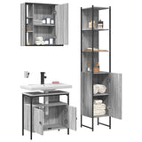 ZNTS 3 Piece Bathroom Cabinet Set Grey Sonoma Engineered Wood 3214738