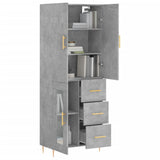 Highboard Concrete Grey 69.5x34x180 cm Engineered Wood 3195951