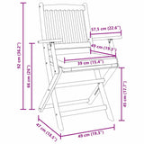 Folding Chair 4 pcs White 49 x 57.5 x 92cm Solid Acacia wood 3329123