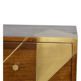 Gold Geometric Chestnut Bedside IN430