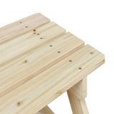 Picnic Table for 4 Kids with Umbrella Hole Solid Wood Fir 4008983