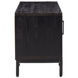 TV Cabinet Black 110x35x48 cm Solid Pinewood 349918